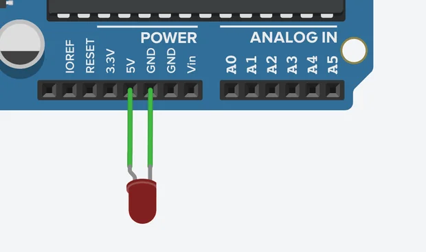LED connected to Arduino